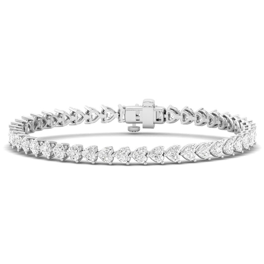Heart-Cut Diamond Tennis Bracelet