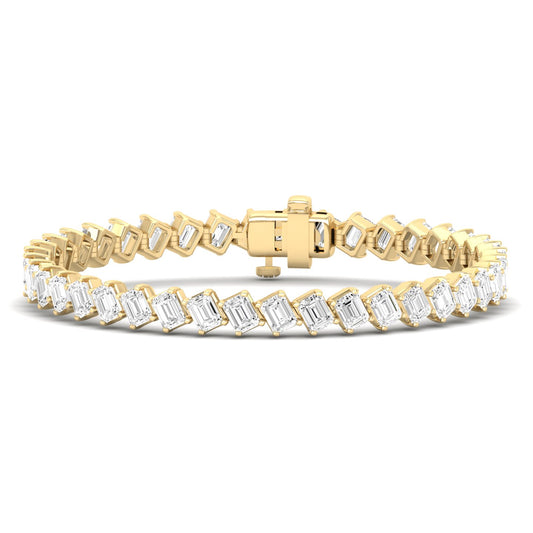 Slanted Baguette Diamond Tennis Bracelet
