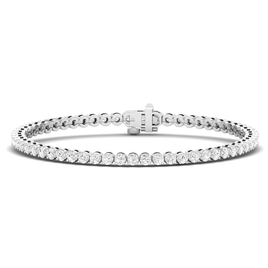 Bezel Set Round Diamond Tennis Bracelet