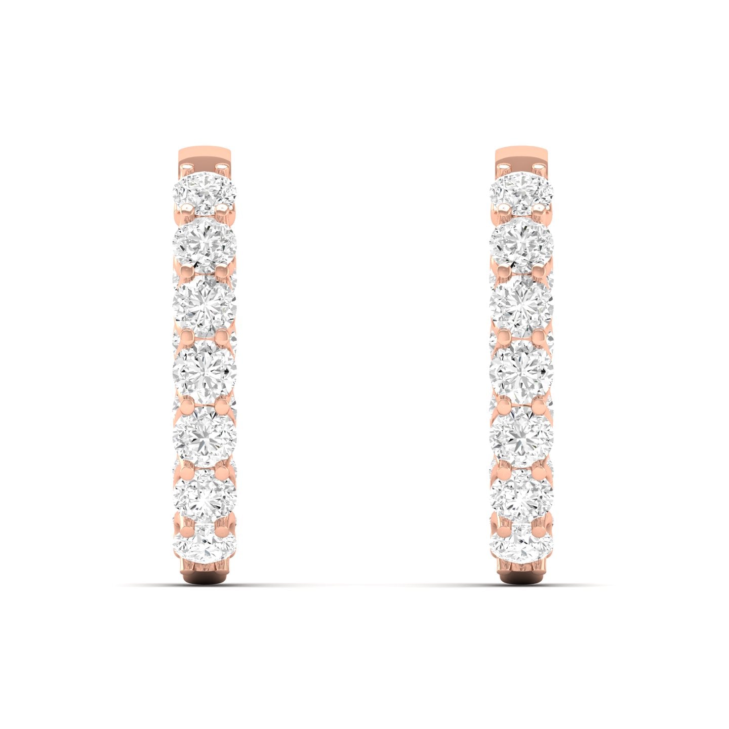 Classic Round Inside Out Diamond Hoop