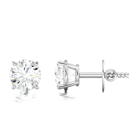 Classic Round Solitaire Diamond Stud