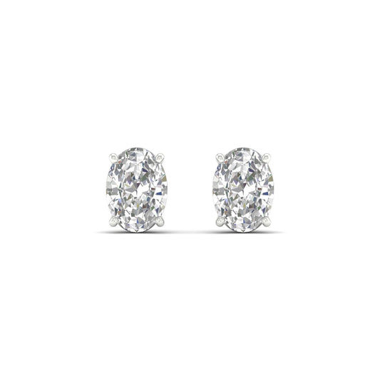 Classic Oval Solitaire Ear Stud