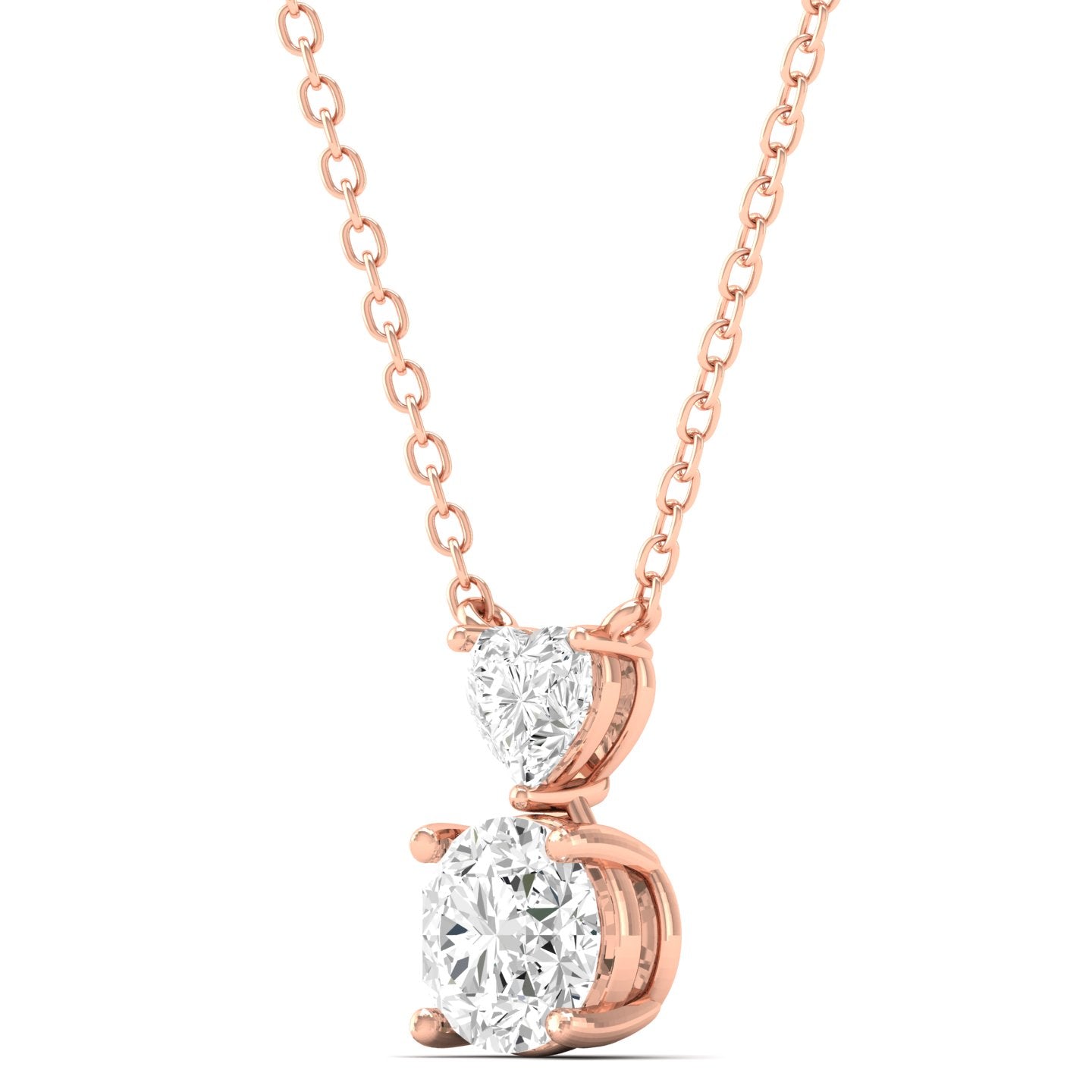 Two Stone Diamond Drop Pendant