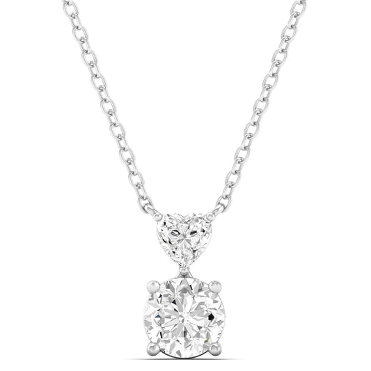 Two Stone Diamond Drop Pendant