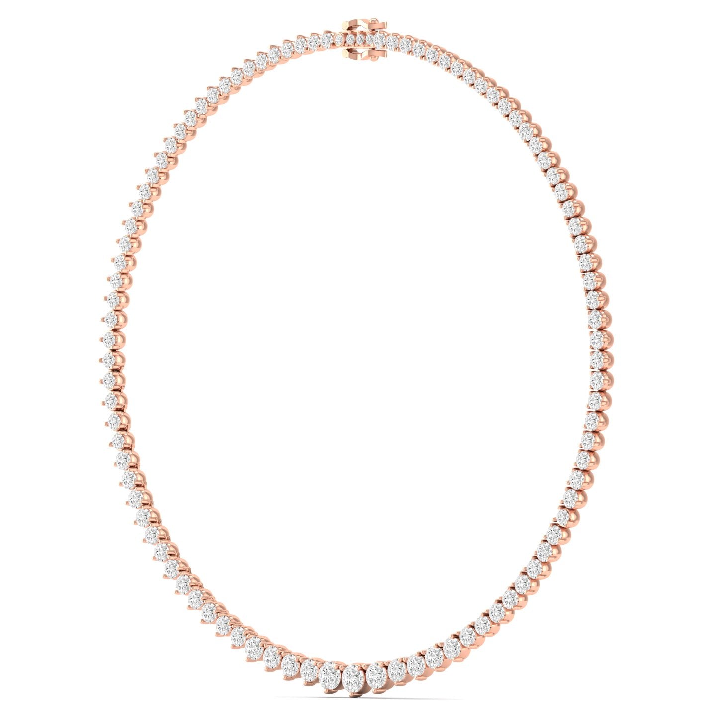 Classic Round Diamond Prong Set Tennis Necklace