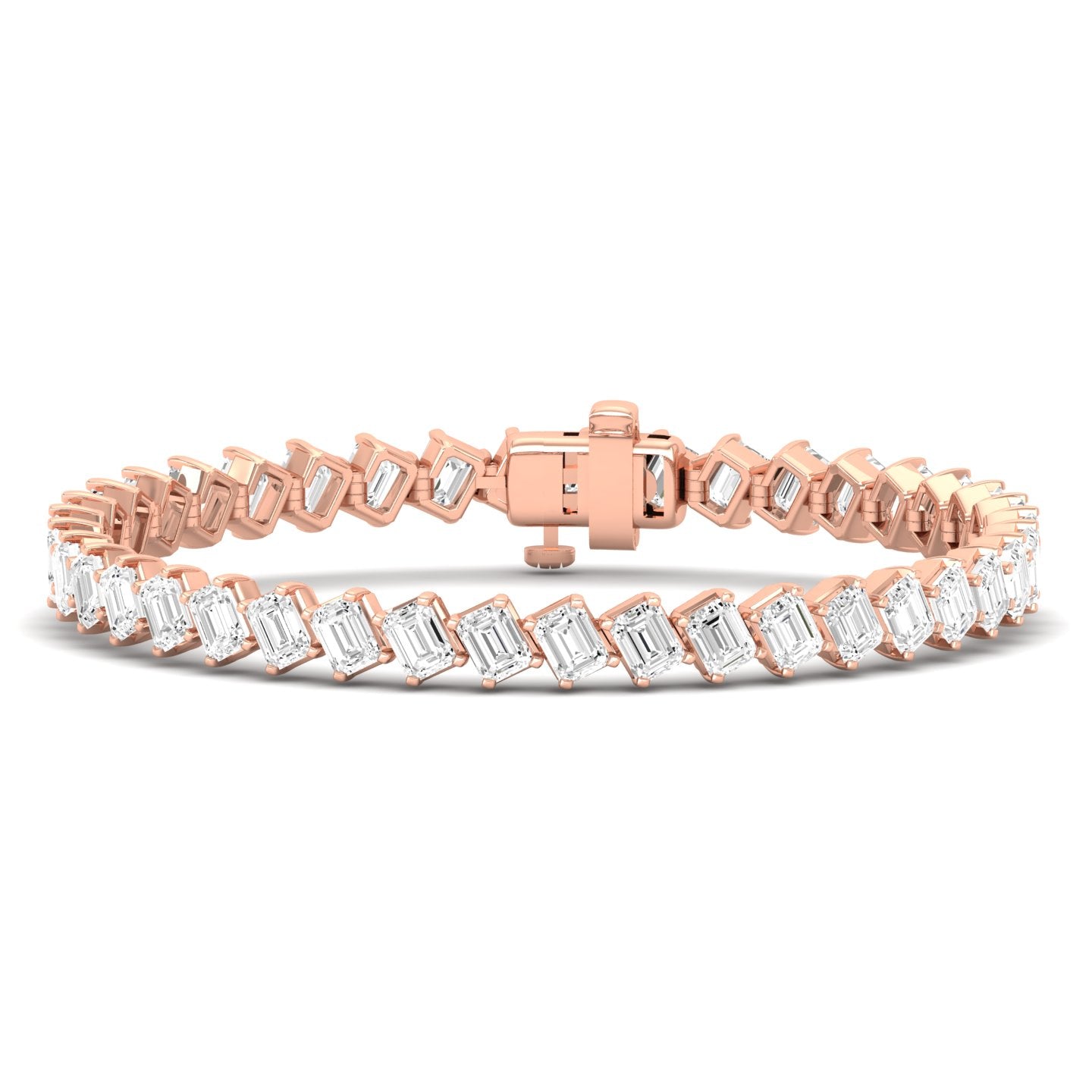 Slanted Baguette Diamond Tennis Bracelet
