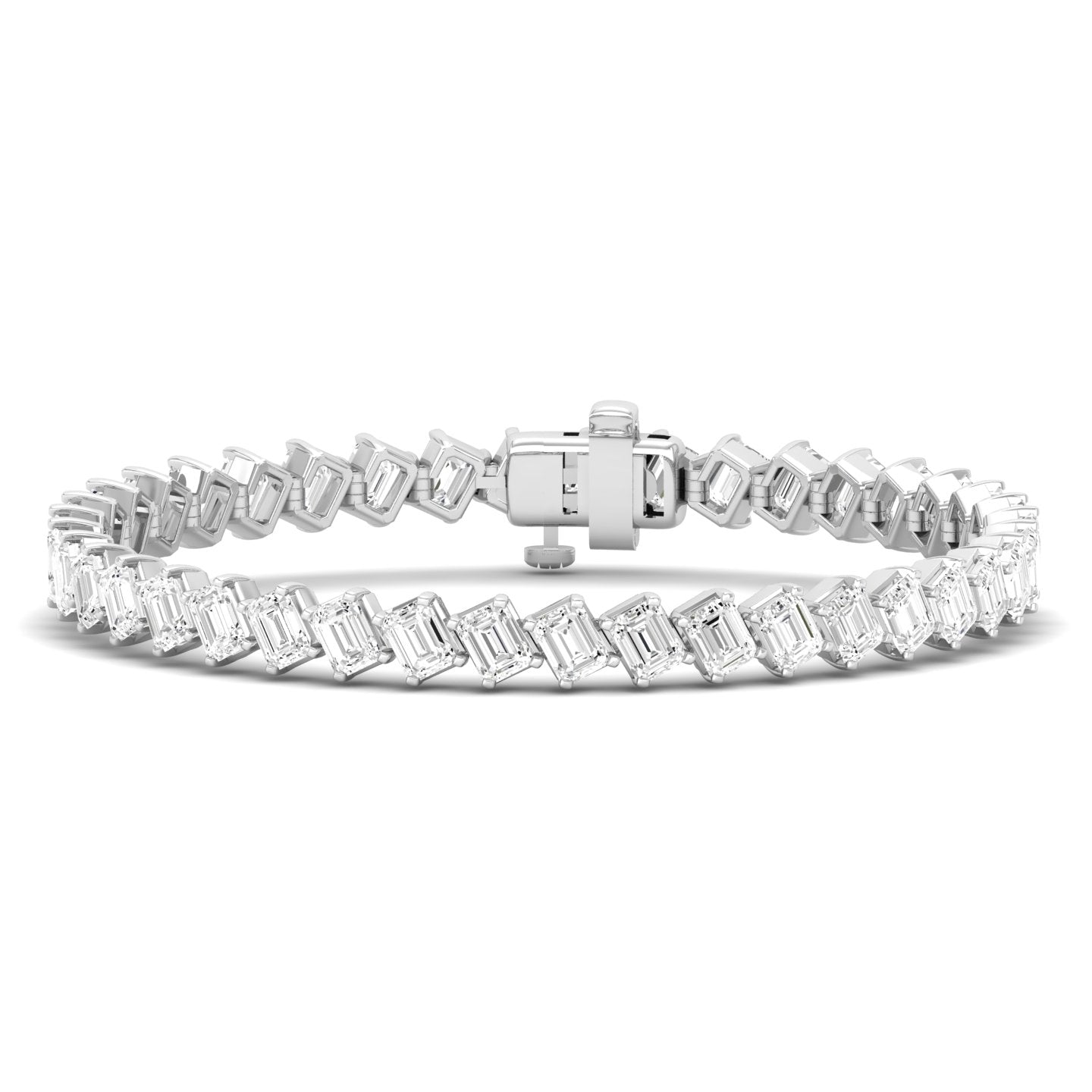 Slanted Baguette Diamond Tennis Bracelet