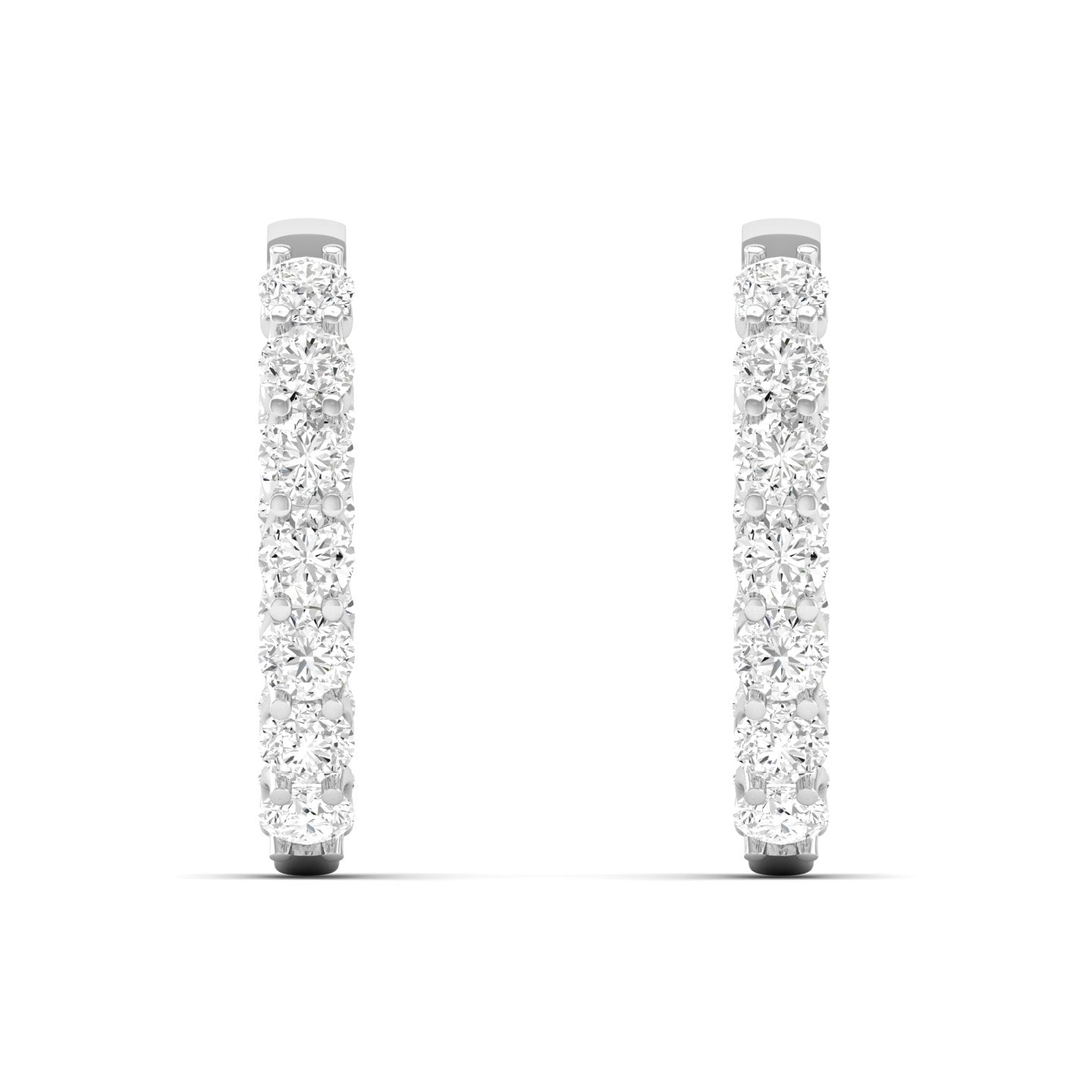 Classic Round Inside Out Diamond Hoop
