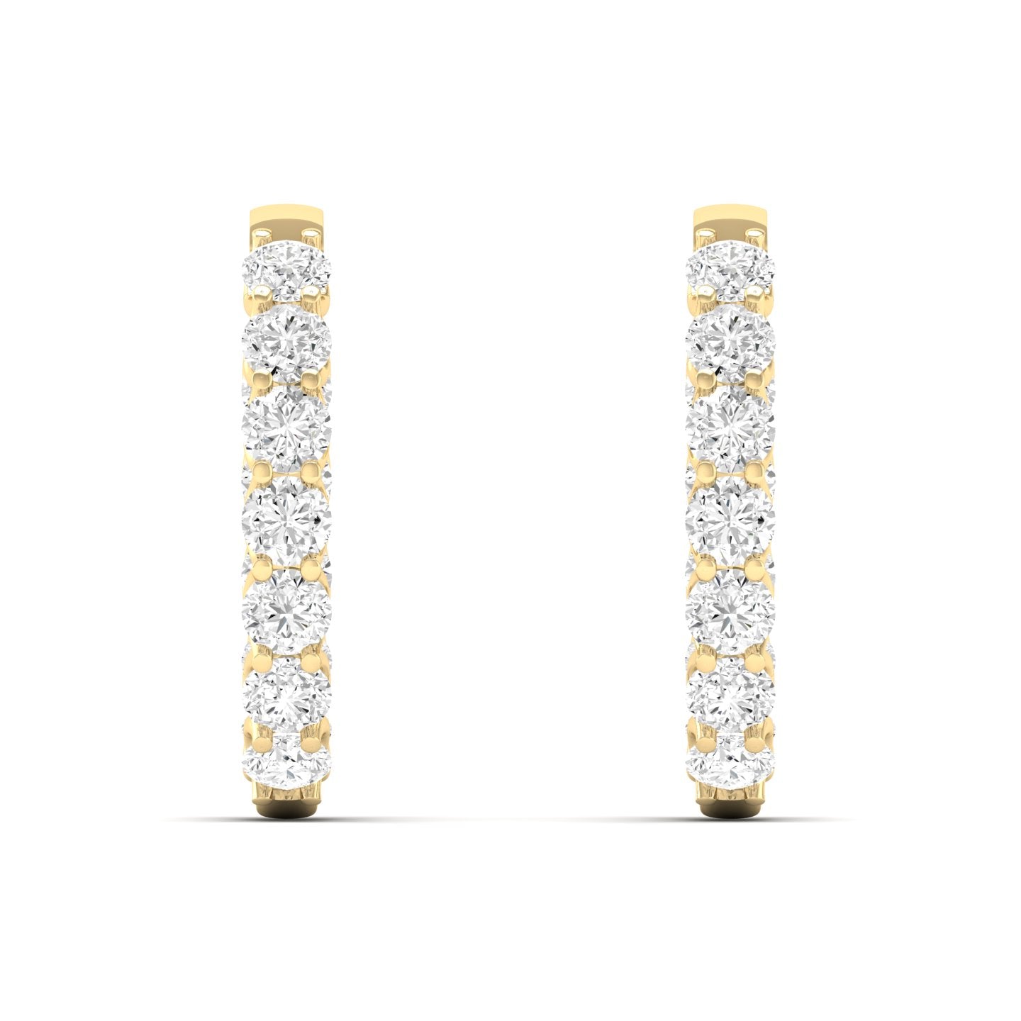 Classic Round Inside Out Diamond Hoop