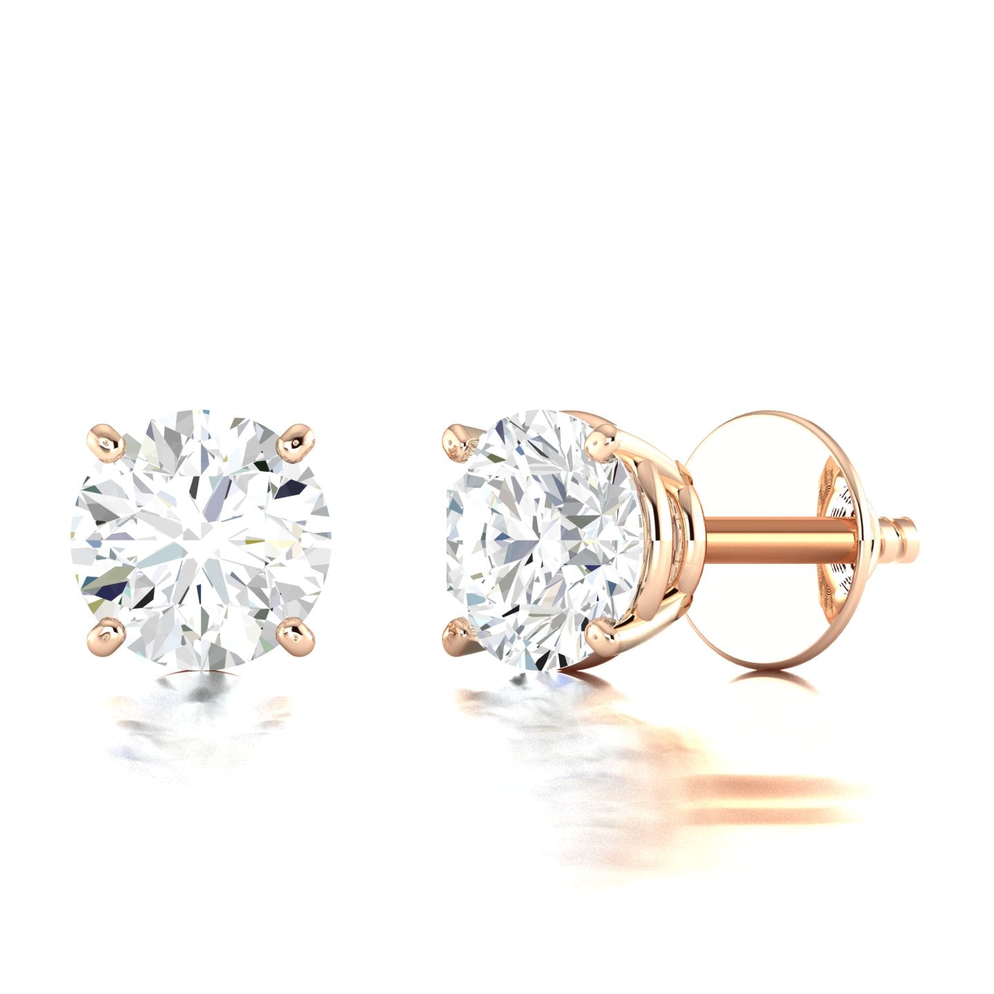 Classic Round Solitaire Diamond Stud