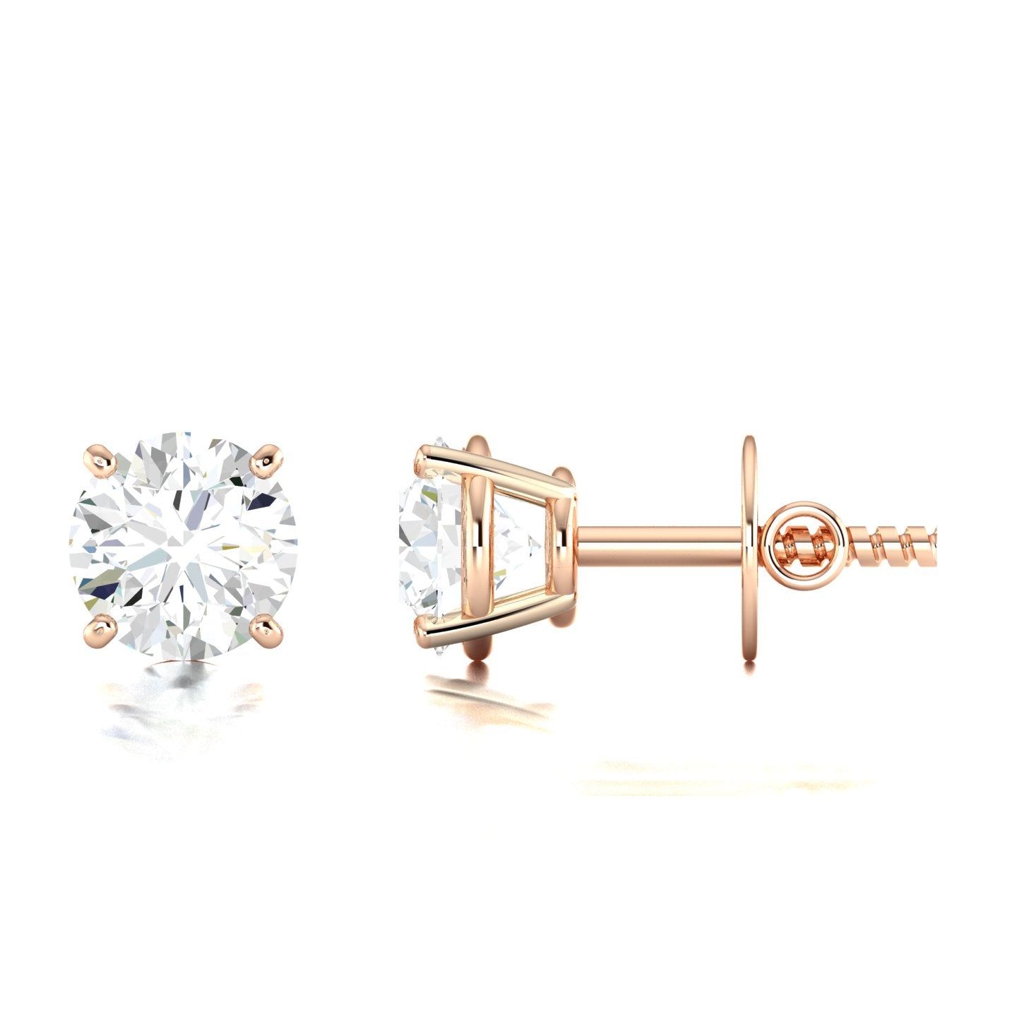 Classic Round Solitaire Diamond Stud