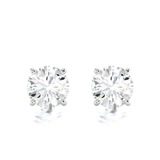 Classic Round Solitaire Diamond Stud