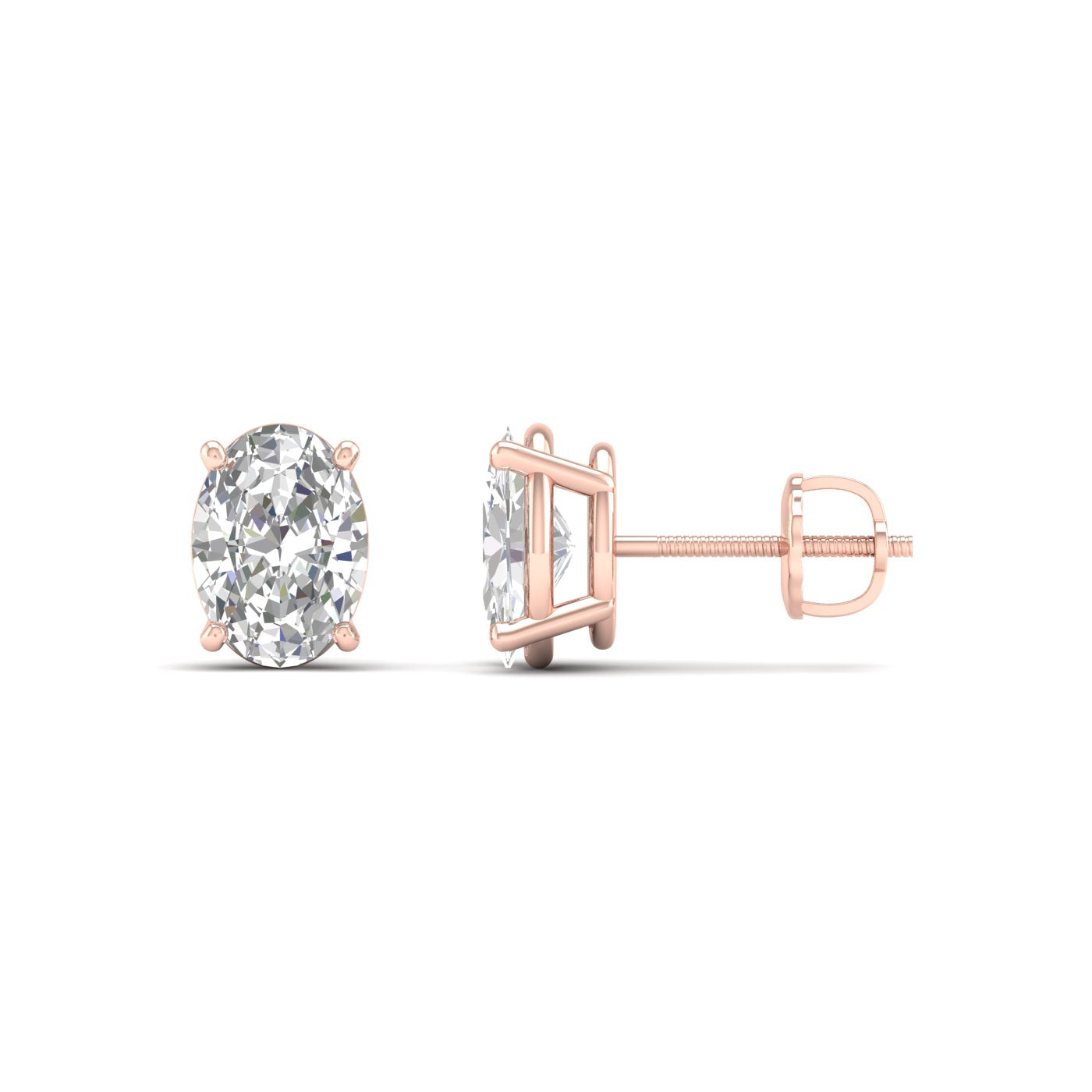 Classic Oval Solitaire Ear Stud