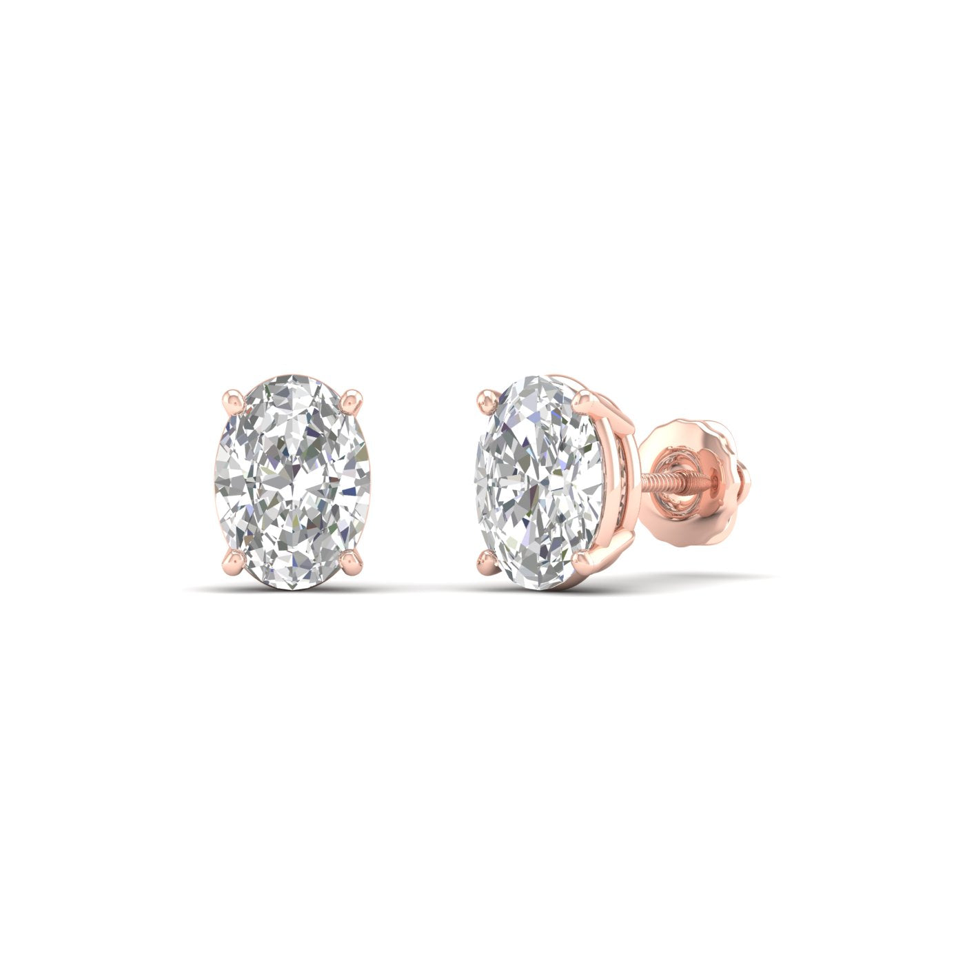 Classic Oval Solitaire Ear Stud
