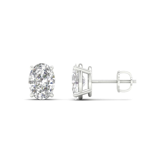 Classic Oval Solitaire Ear Stud