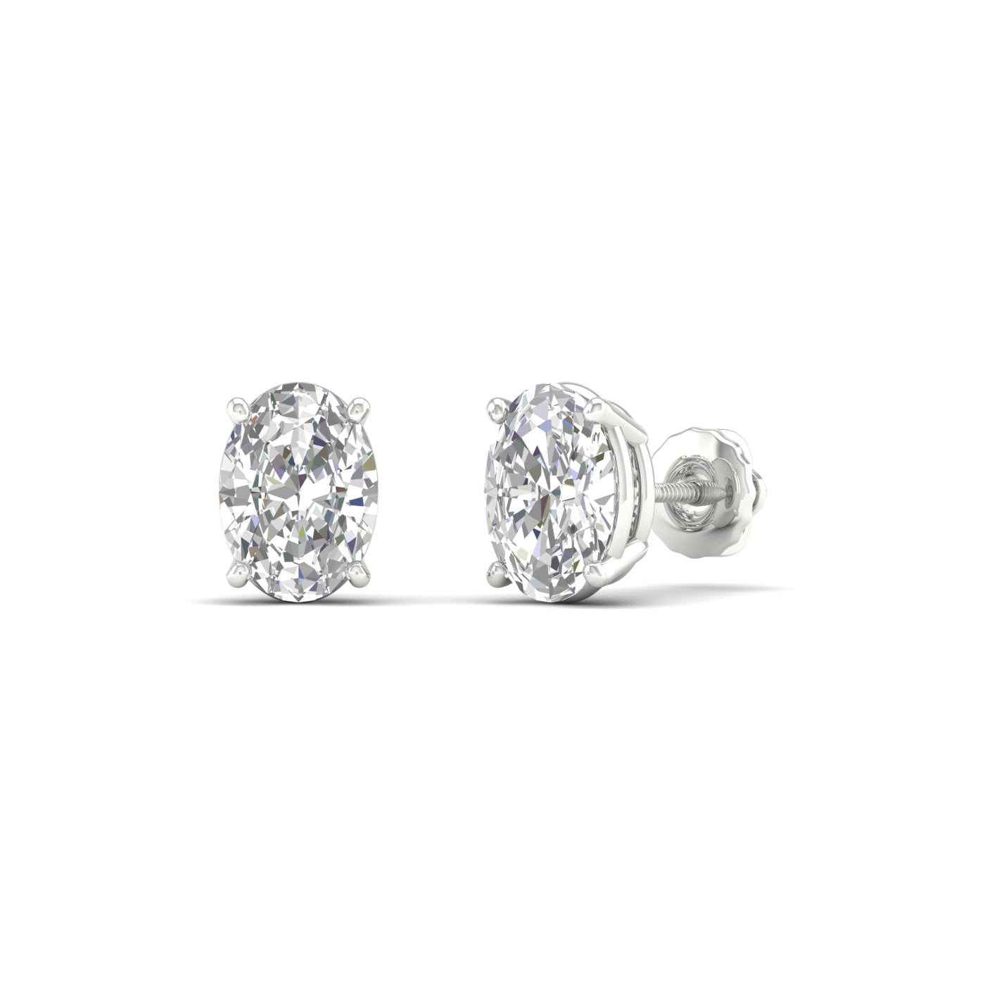 Classic Oval Solitaire Ear Stud