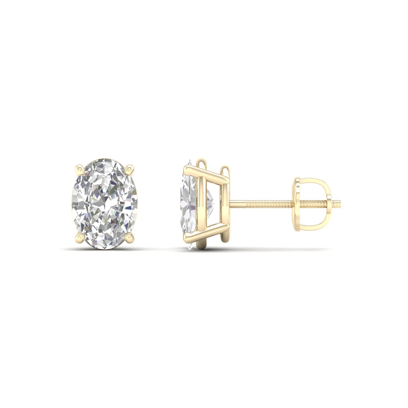 Classic Oval Solitaire Ear Stud