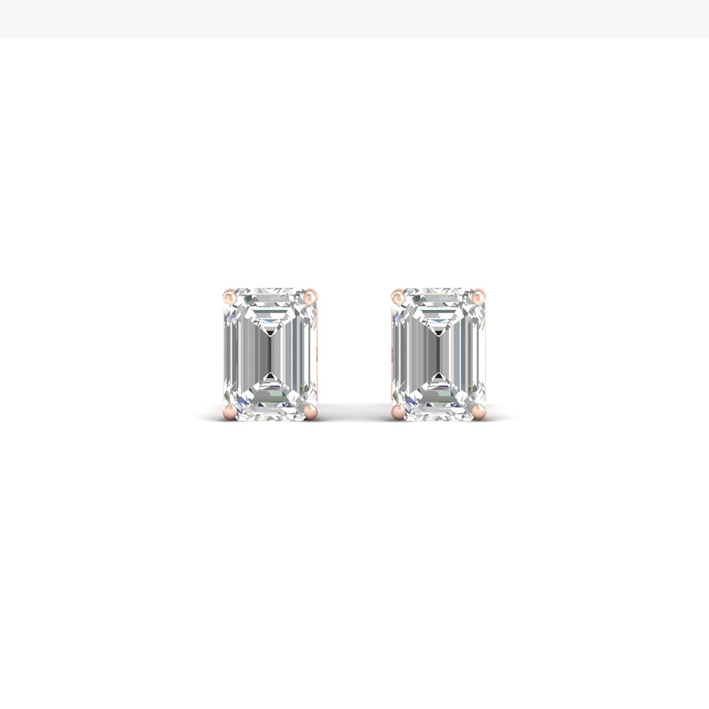 Classic Emerald Solitaire Diamond Stud