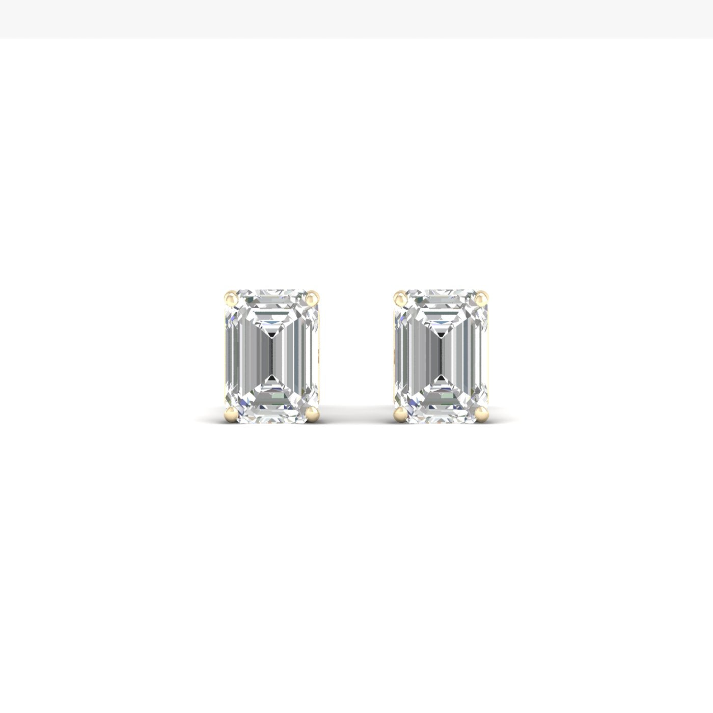 Classic Emerald Solitaire Diamond Stud