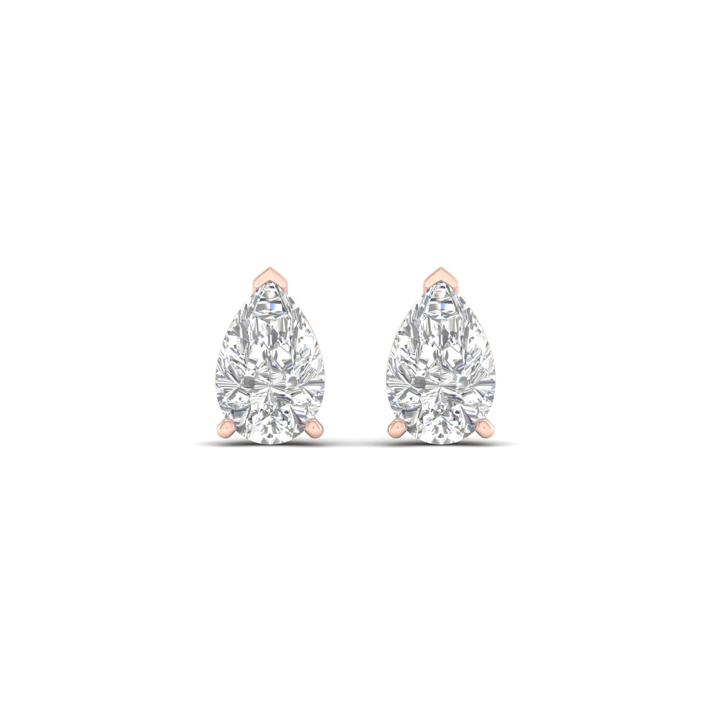 Pear Solitaire Stud Earrings