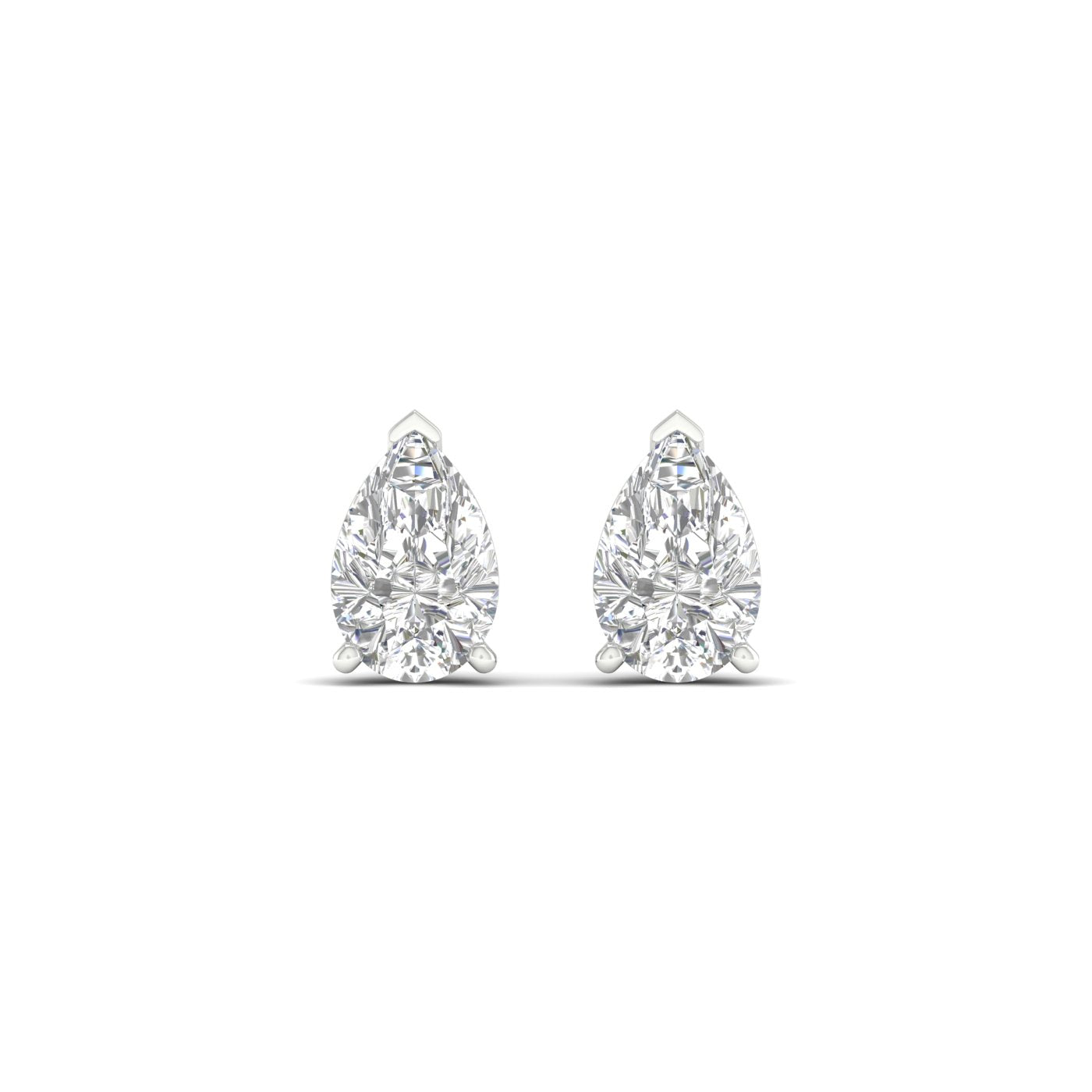 Pear Solitaire Stud Earrings