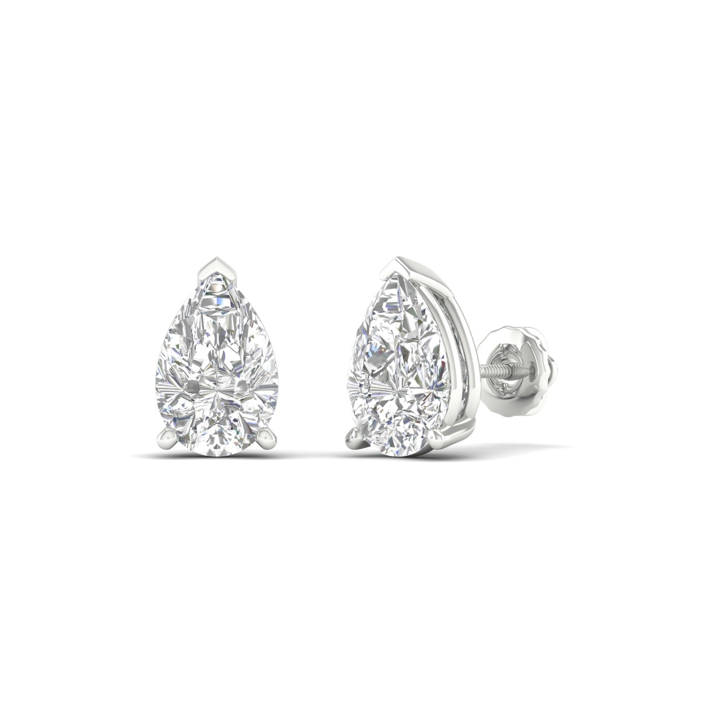 Pear Solitaire Stud Earrings