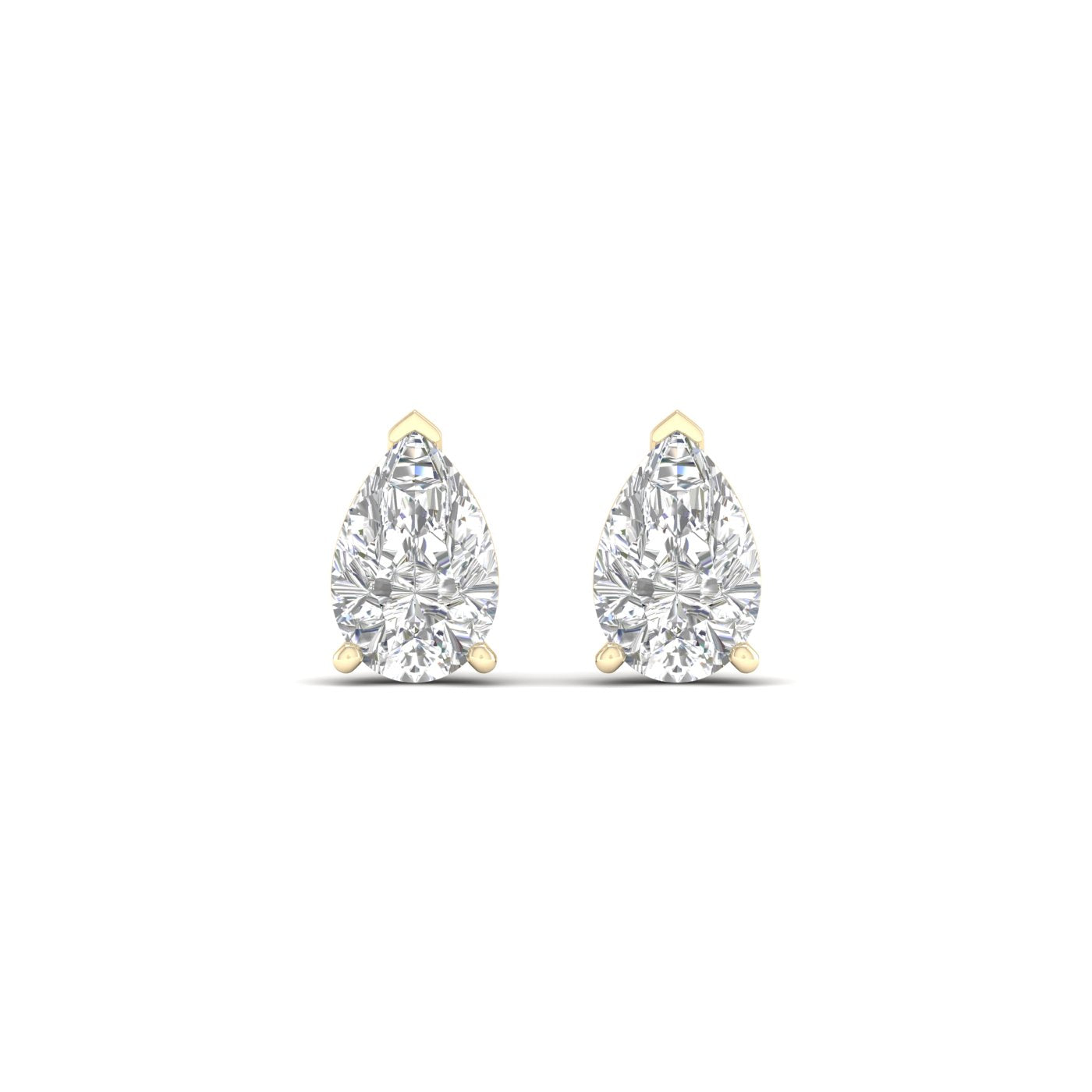 Pear Solitaire Stud Earrings
