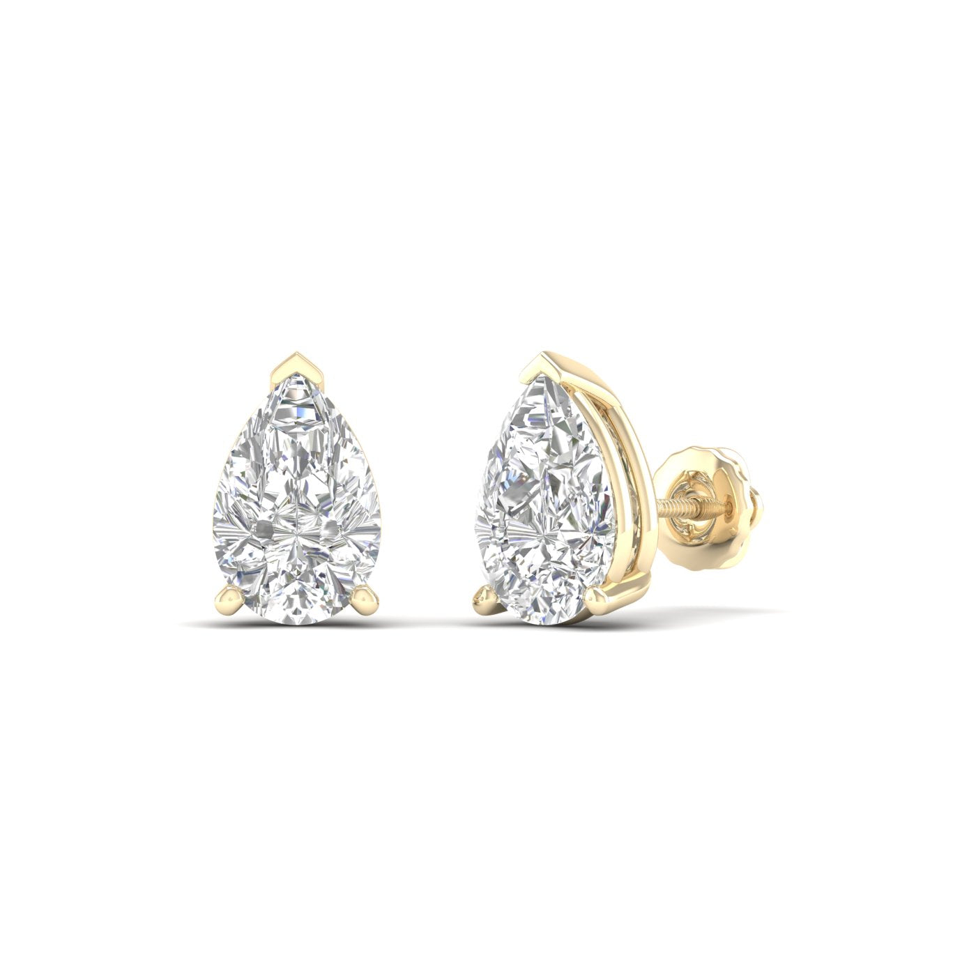 Pear Solitaire Stud Earrings