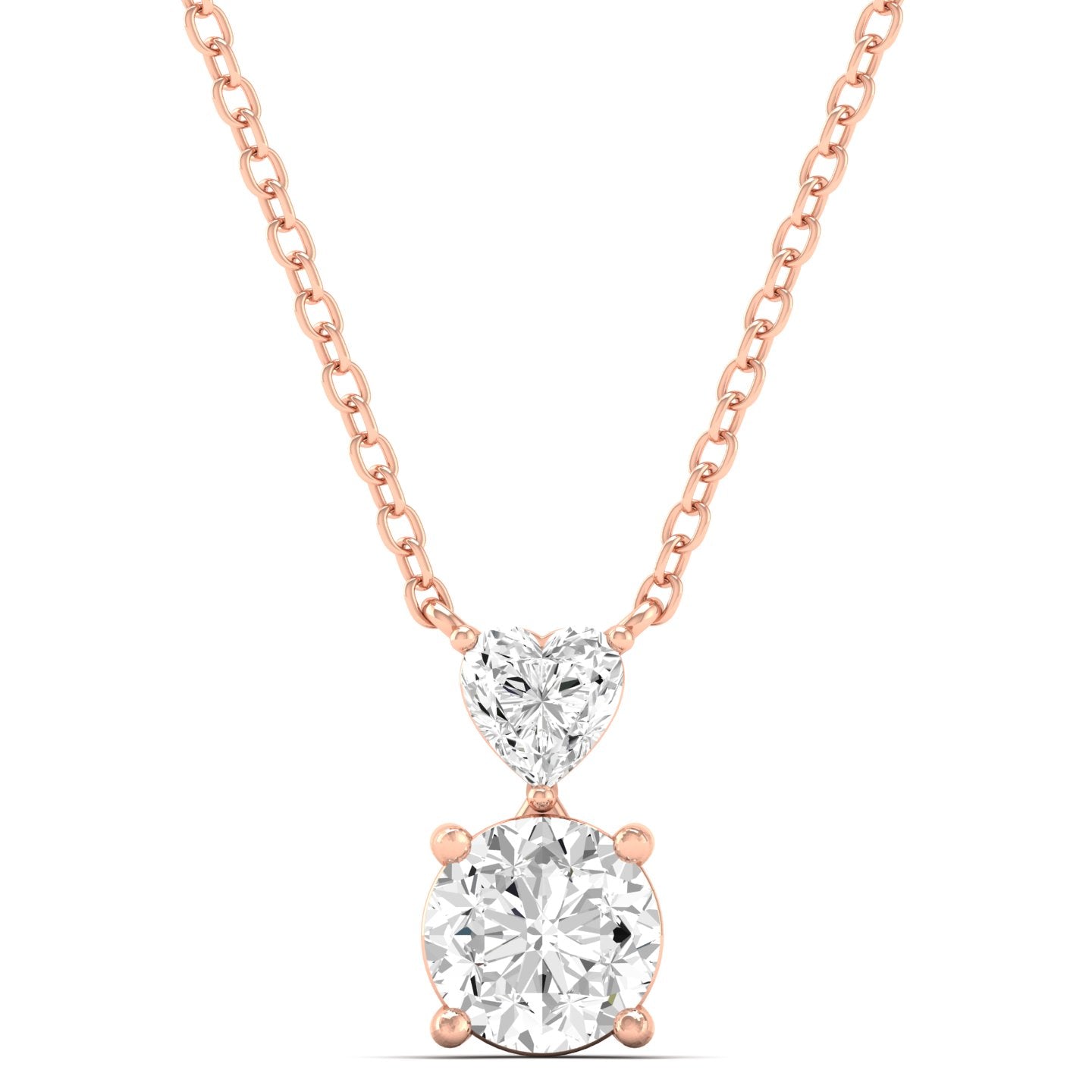 Two Stone Diamond Drop Pendant