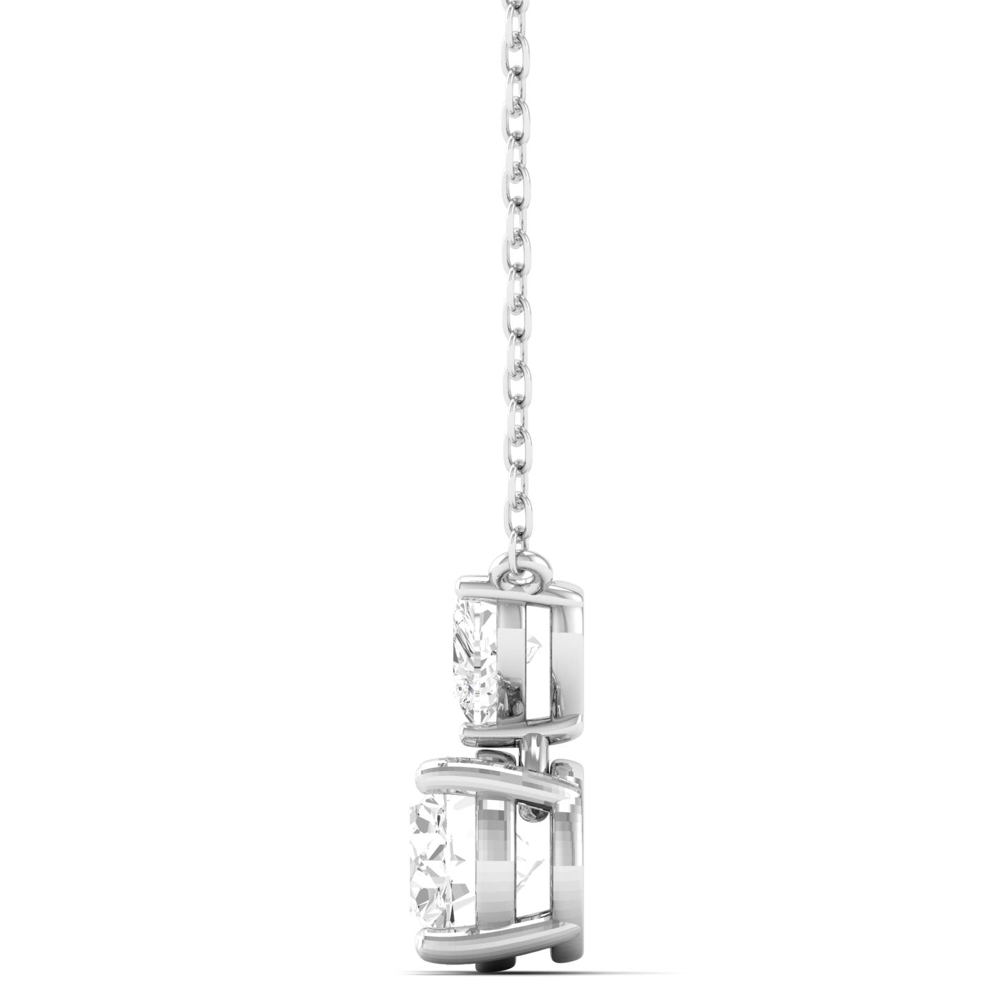 Two Stone Diamond Drop Pendant