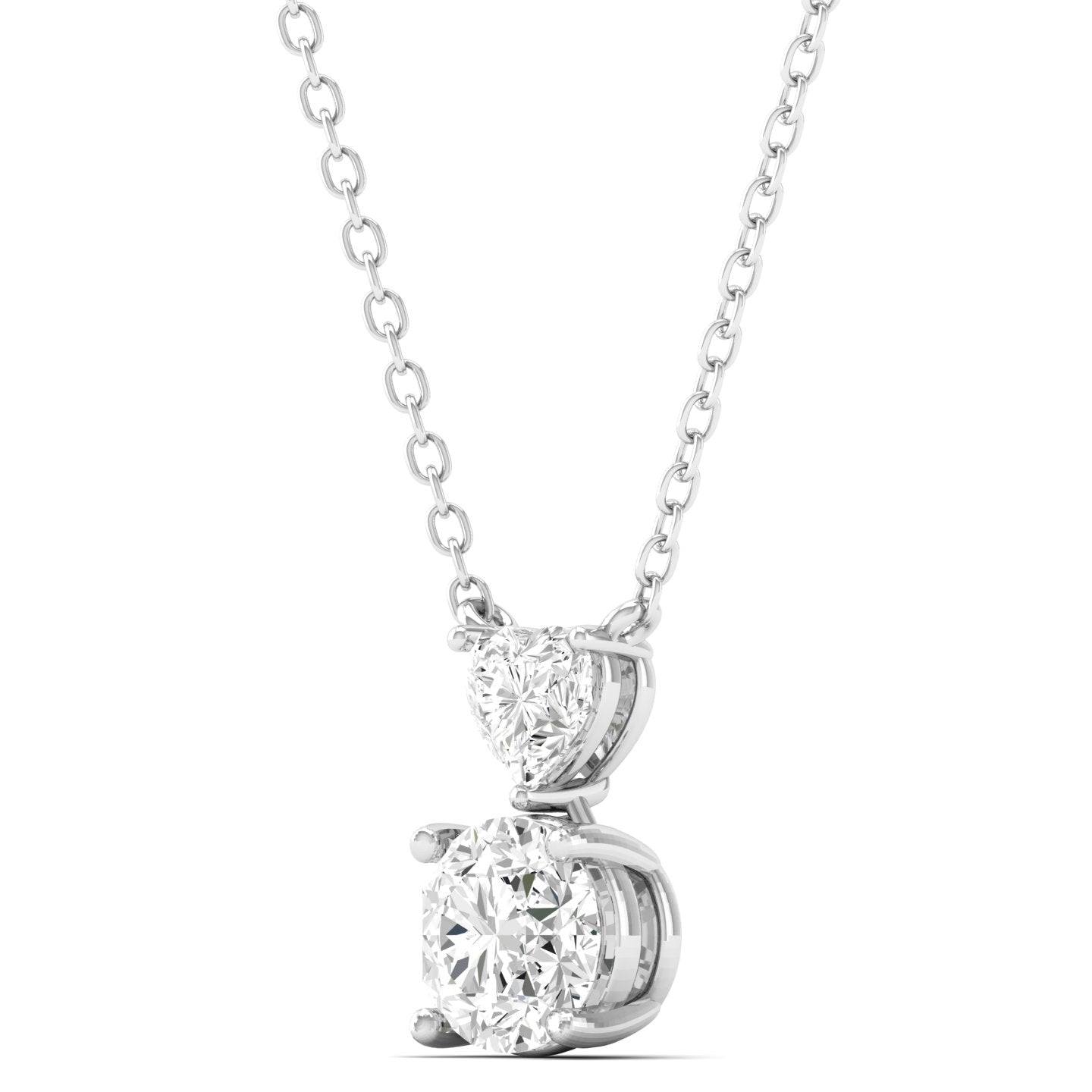 Two Stone Diamond Drop Pendant