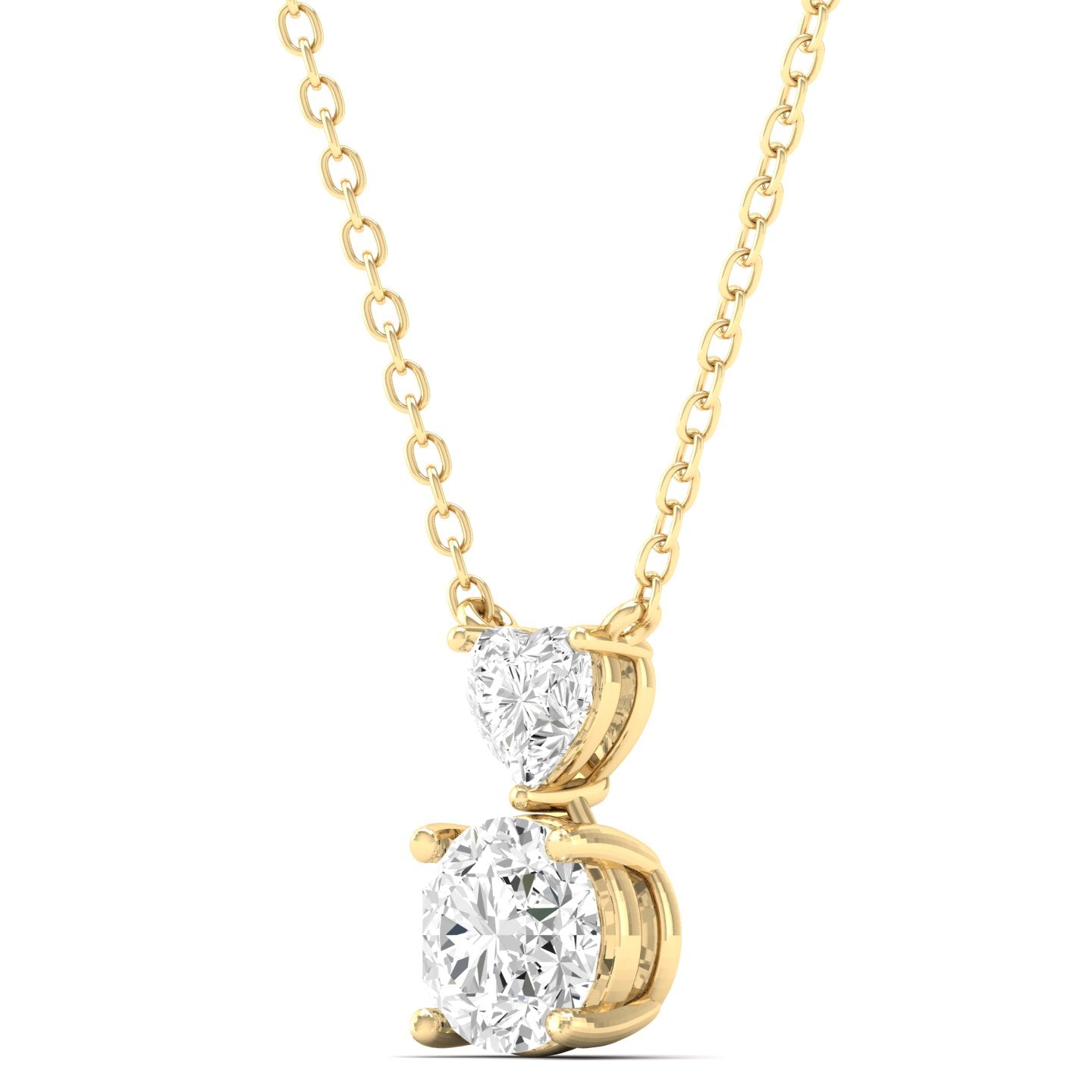 Two Stone Diamond Drop Pendant