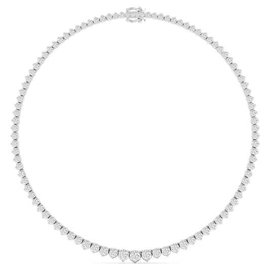 Classic Round Diamond Prong Set Tennis Necklace