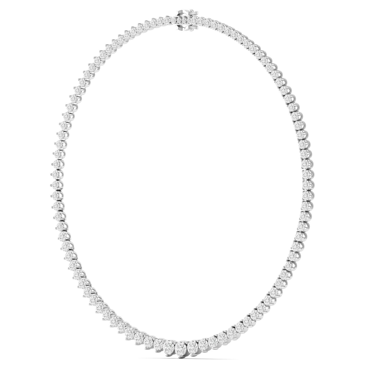 Classic Round Diamond Prong Set Tennis Necklace