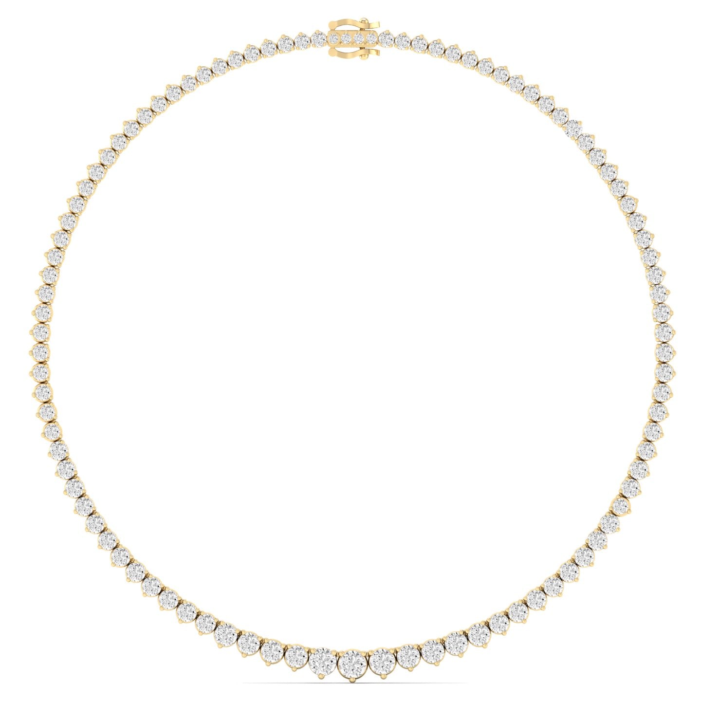 Classic Round Diamond Prong Set Tennis Necklace