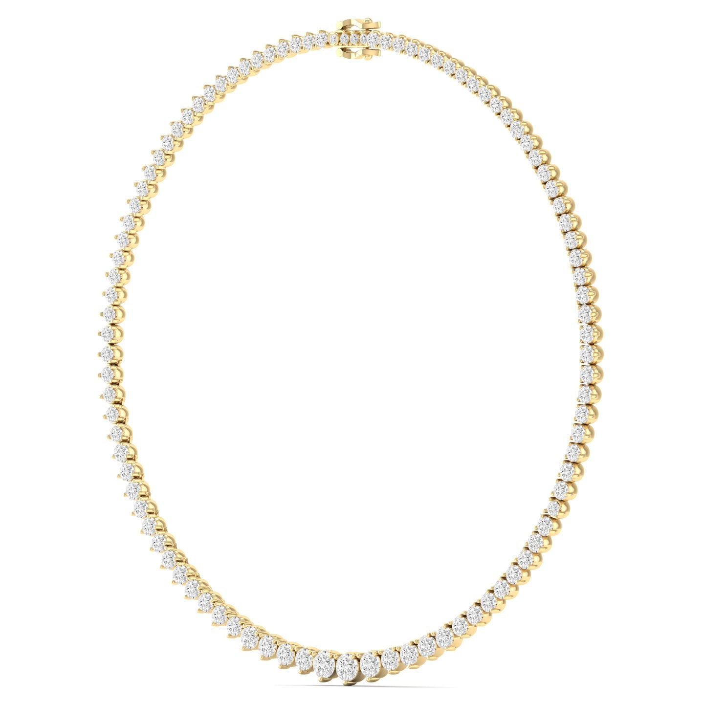 Classic Round Diamond Prong Set Tennis Necklace