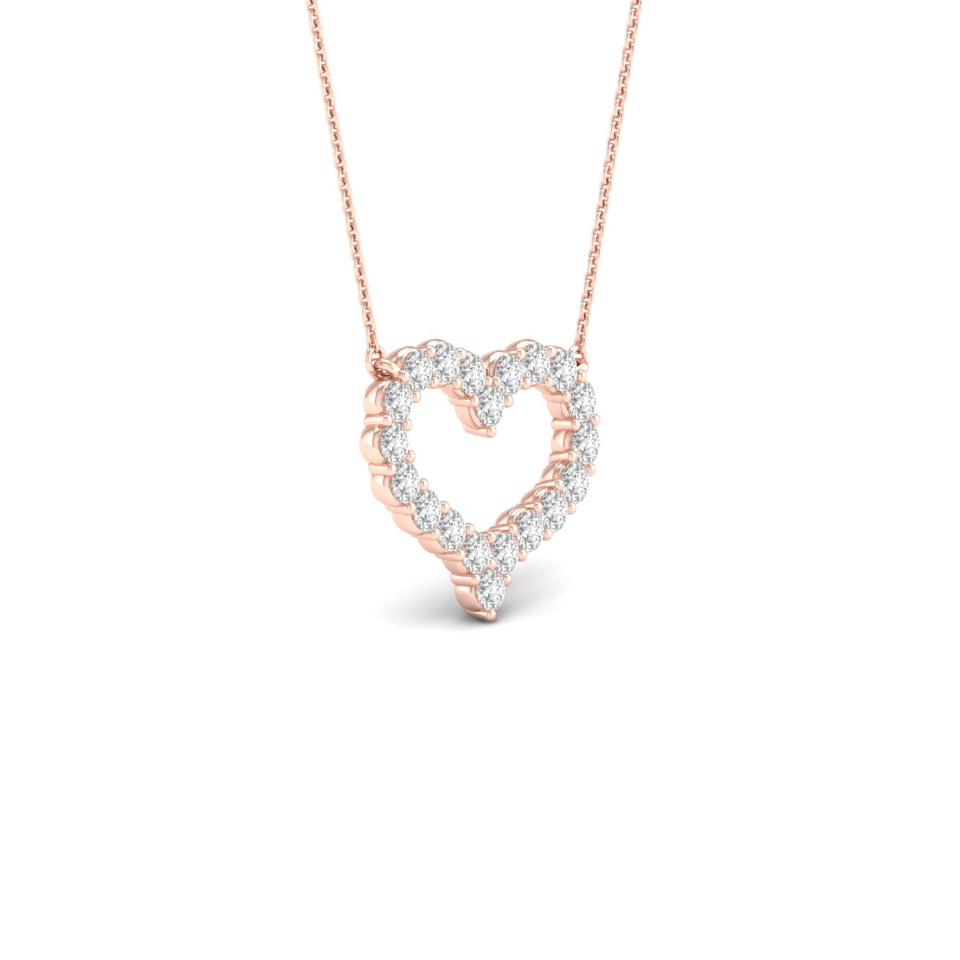 Round Diamond Heart Pendant