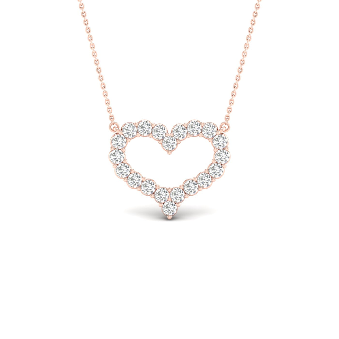 Round Diamond Heart Pendant