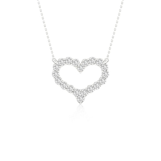 Round Diamond Heart Pendant
