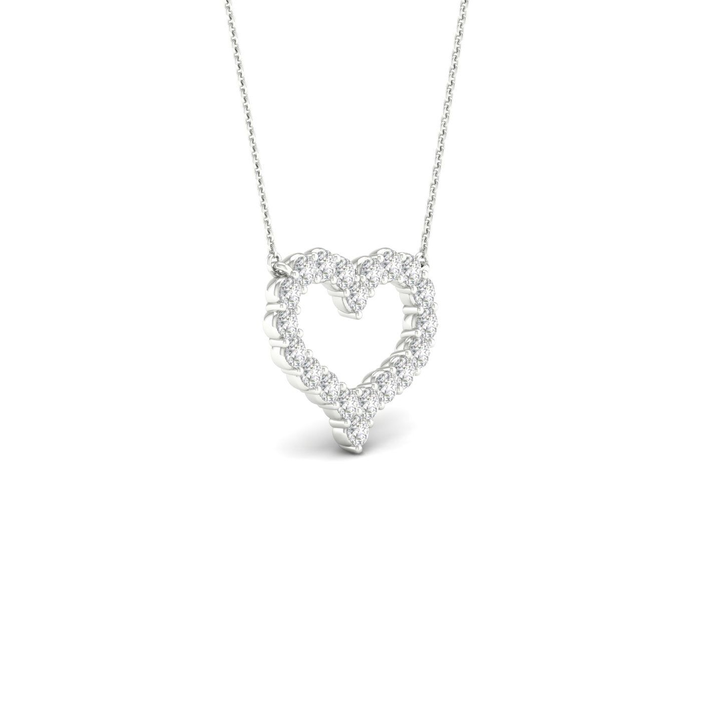 Round Diamond Heart Pendant