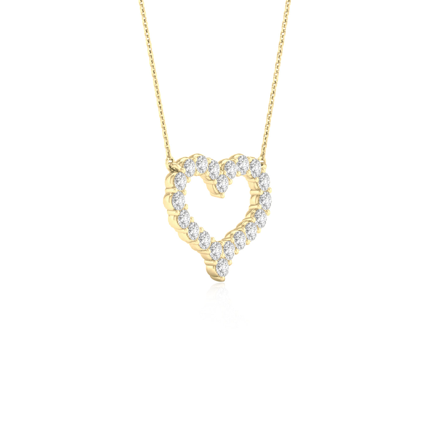 Round Diamond Heart Pendant