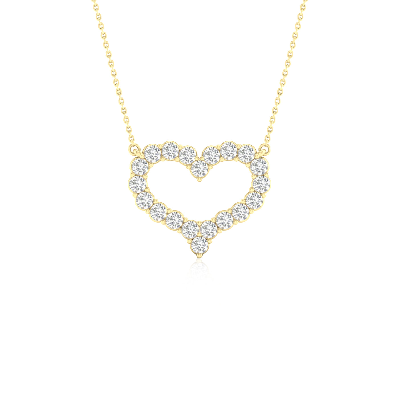 Round Diamond Heart Pendant