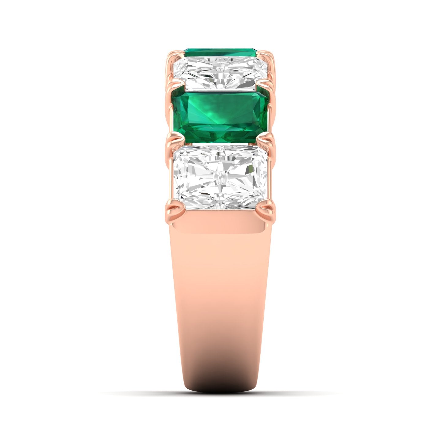 Emerald Cut Diamond Anniversary Band