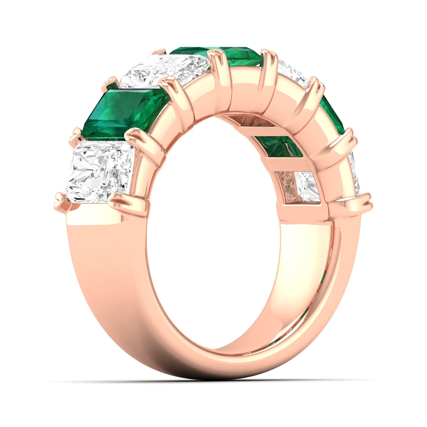 Emerald Cut Diamond Anniversary Band