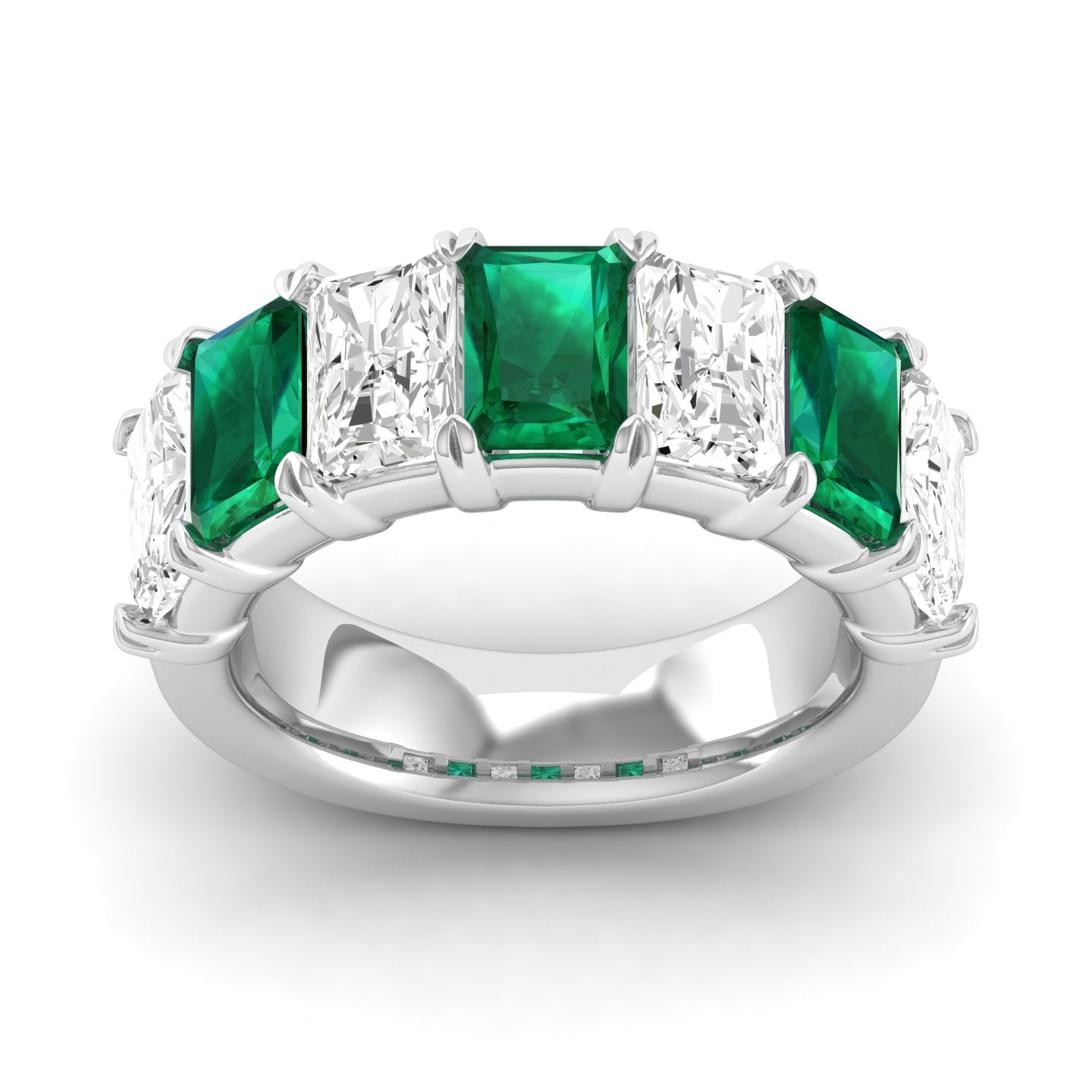 Emerald Cut Diamond Anniversary Band