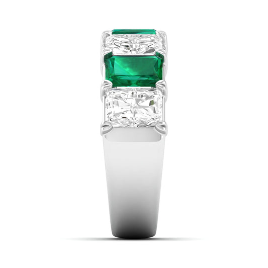 Emerald Cut Diamond Anniversary Band