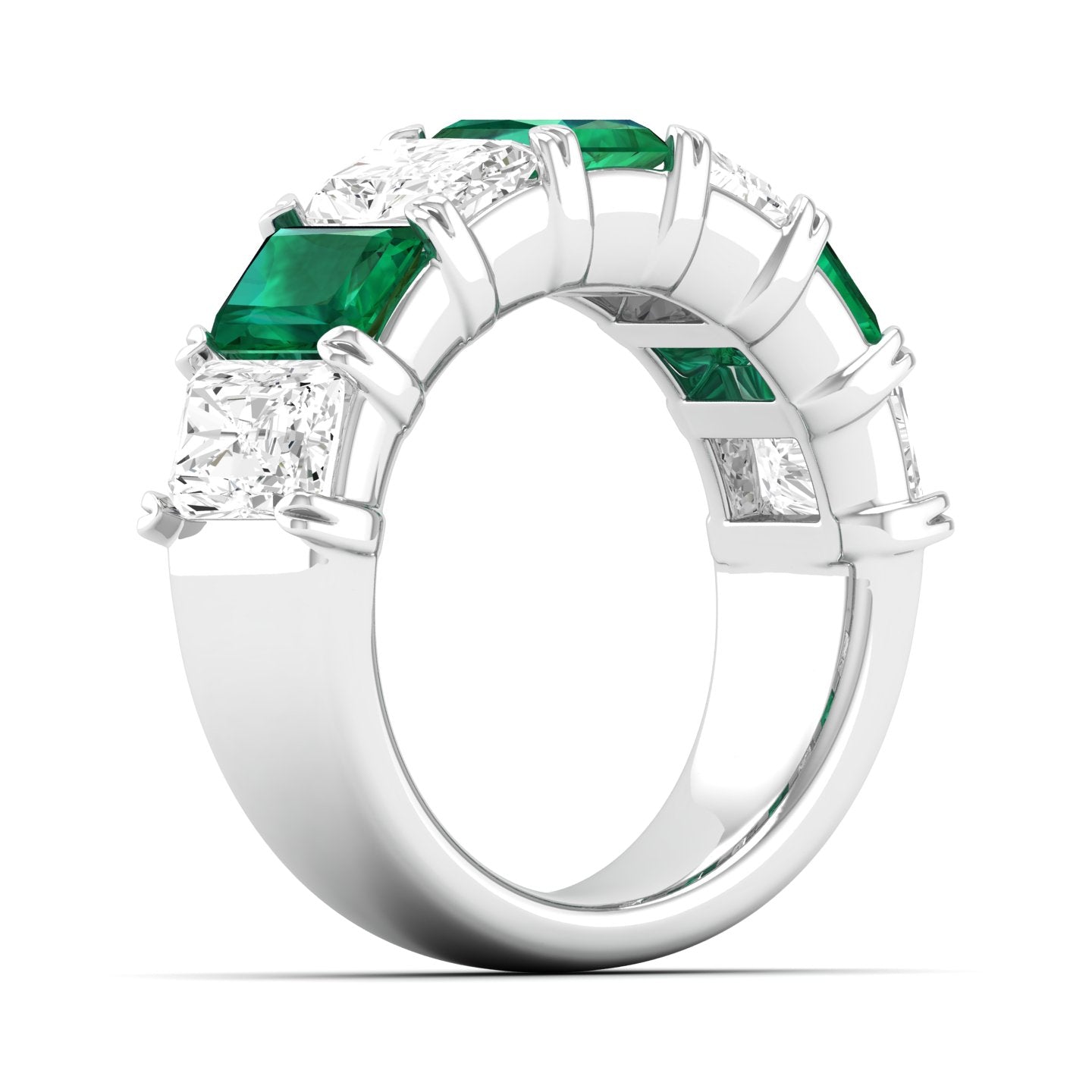 Emerald Cut Diamond Anniversary Band